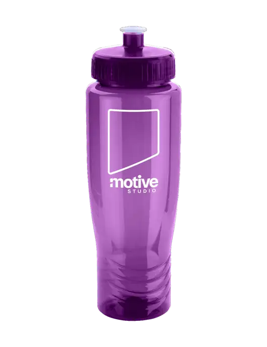 Roam Purple 28 oz Eco-Polyclear Bottle with Push Pull Lid w/Motive Studio Logo