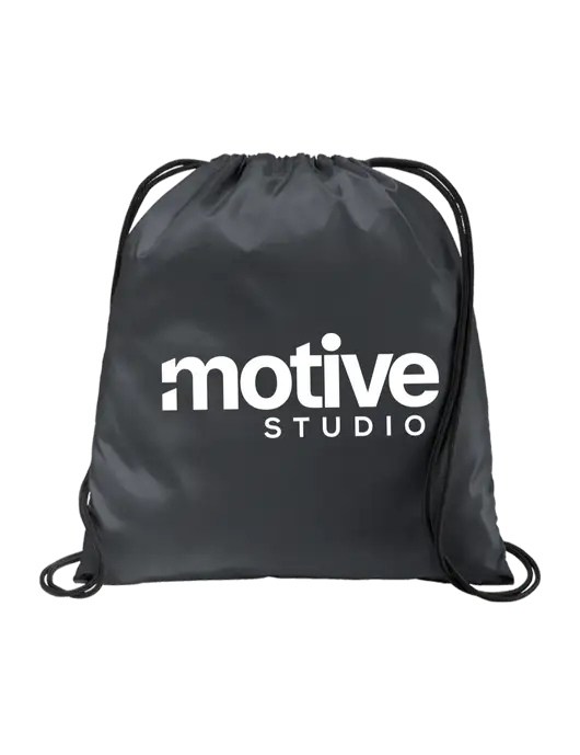 Drawstring  Graphite Grey Cinch Pack w/Motive Studio Logo