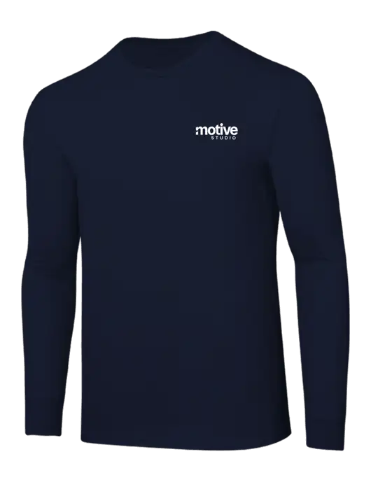 Core Blend Navy Long Sleeve Tee w/Motive Studio Logo