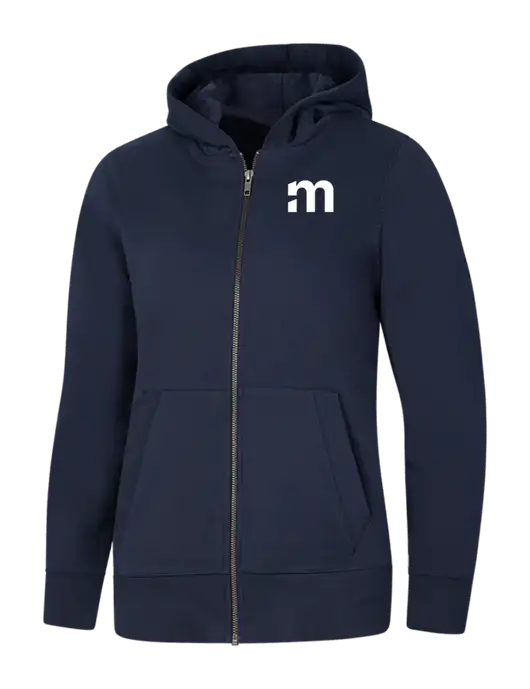 Womens Navy Re-Fleece Full-Zip Hoodie w/m Icon Logo