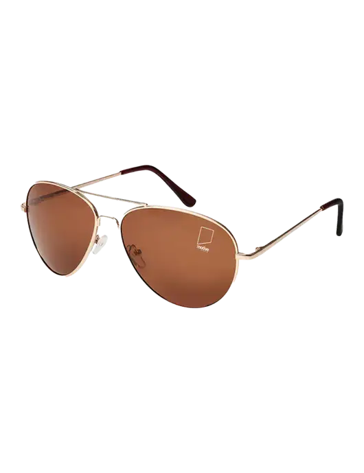 Aviator Coffee Brown with Gold Sunglasses  w/Motive Studio Logo