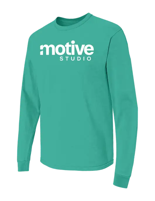 Comfort Colors Garment-Dyed Kelly Green Heavyweight Long Sleeve T-Shirt w/Motive Studio Logo