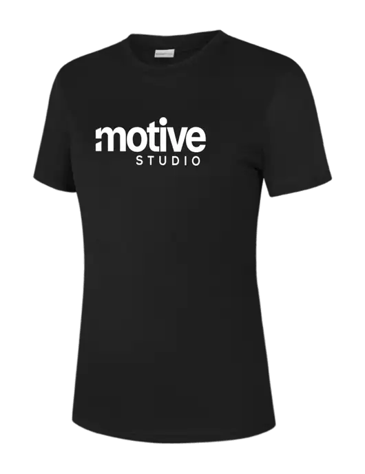  Womens Black PosiCharge Competitor Tee w/Motive Studio Logo
