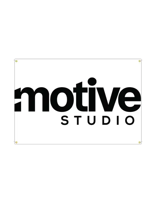 Vinyl Banner 72" x 48" w/Motive Studio Logo