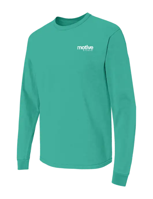 Comfort Colors Garment-Dyed Kelly Green Heavyweight Long Sleeve T-Shirt w/Motive Studio Logo