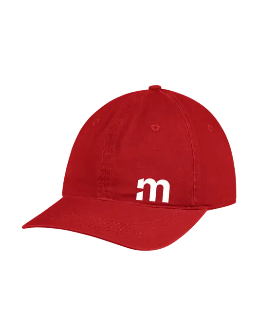 Garment Washed Unstructured Twill Red Cap w/m Icon Logo