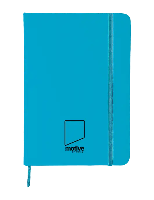Light Blue Comfort Touch Bound Journal 5" X 7" w/Motive Studio Logo