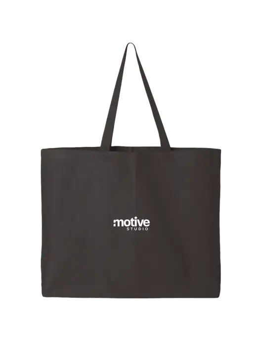 Sturdy Canvas Charcoal Tote w/Motive Studio Logo