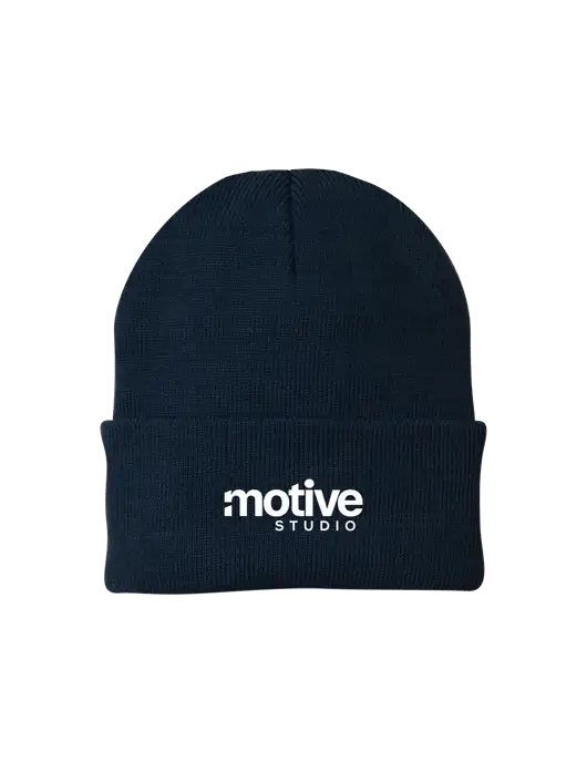 Navy Knit Cap w/Motive Studio Logo