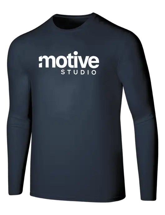 Seriously Soft Navy Long Sleeve T-Shirt w/Motive Studio Logo