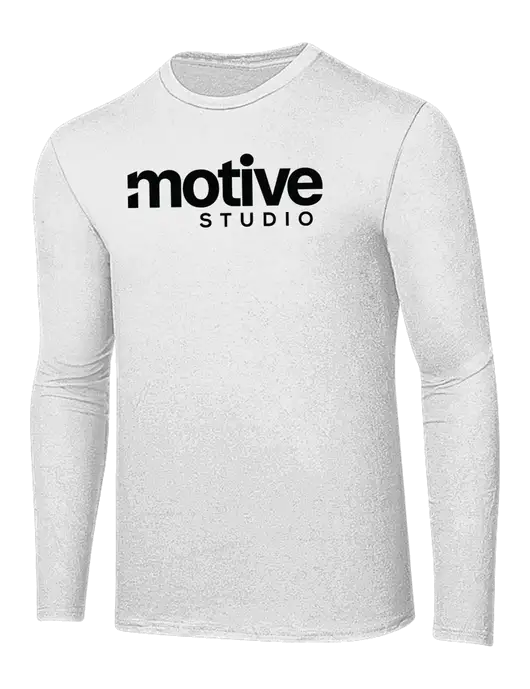 Ring Spun White 4.5 oz Long Sleeve T-Shirt w/Motive Studio Logo