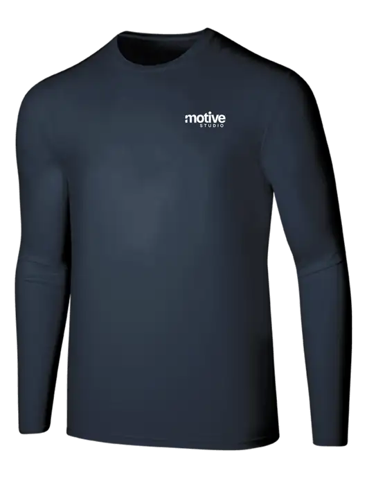 Seriously Soft Navy Long Sleeve T-Shirt w/Motive Studio Logo
