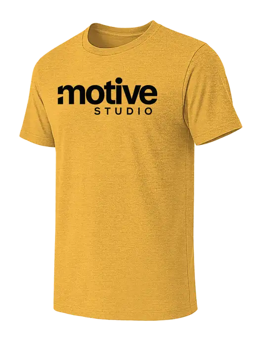 BELLA+CANVAS Heather Yellow Gold CVC Short Sleeve Tee w/Motive Studio Logo