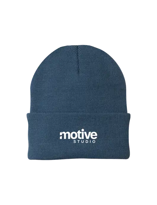 Dark Slate Knit Cap w/Motive Studio Logo