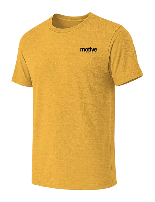 BELLA+CANVAS Heather Yellow Gold CVC Short Sleeve Tee w/Motive Studio Logo