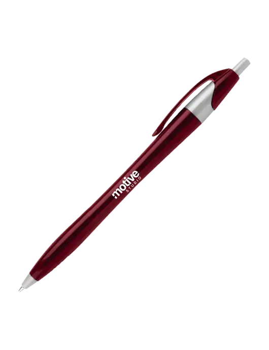 Novella Maroon/Silver Corporate Pen - Blue Ink w/Motive Studio Logo